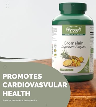 Bromelain 500Mg 2400 Gdu/G 120 Vegan Capsules | Digestive Enzyme for Women and Men | Pineapple Extract for Inflammation & Eye Health | Powder Pills | 1 Bottle